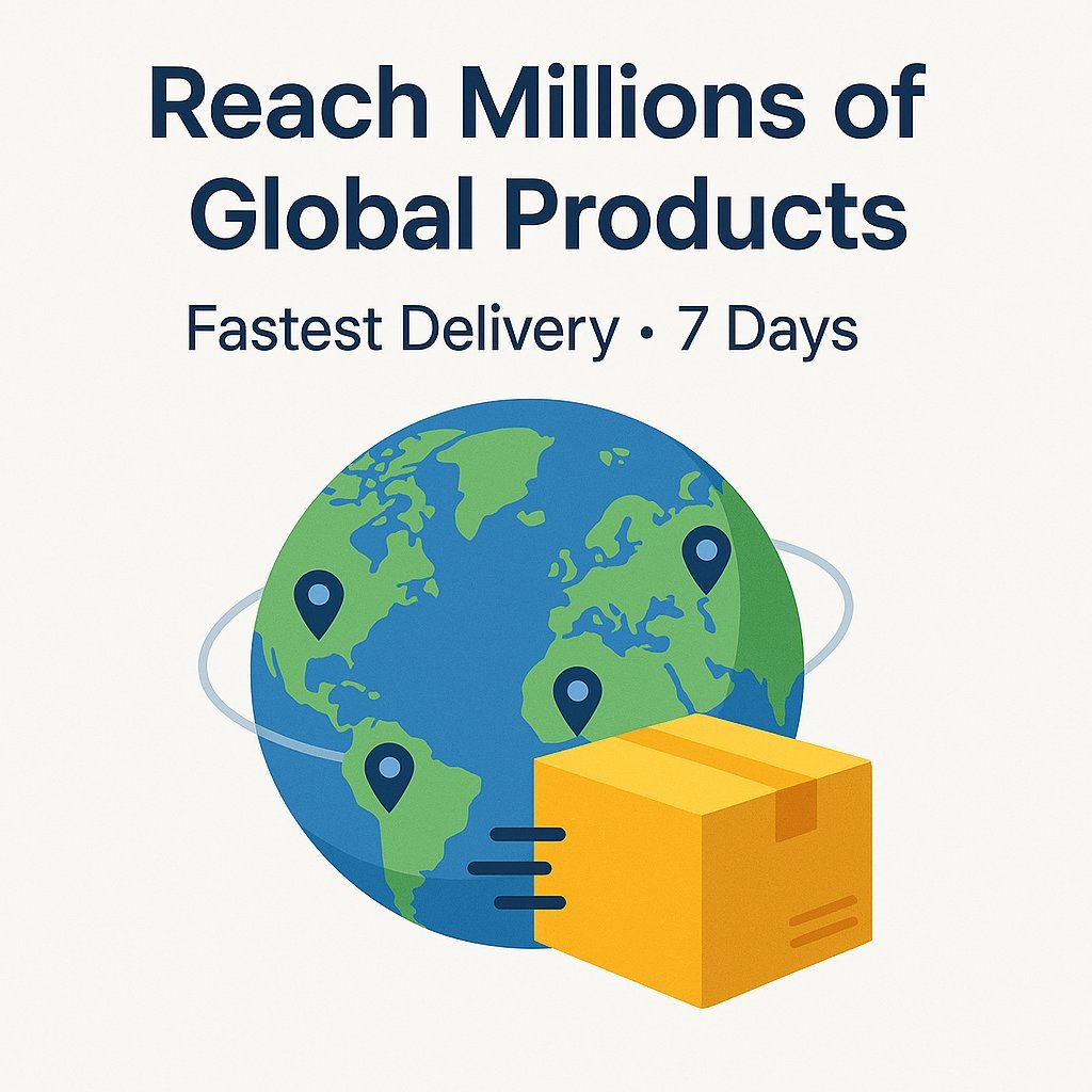 Global products fast delivery UAE with millions of items available and delivery in just 7 days